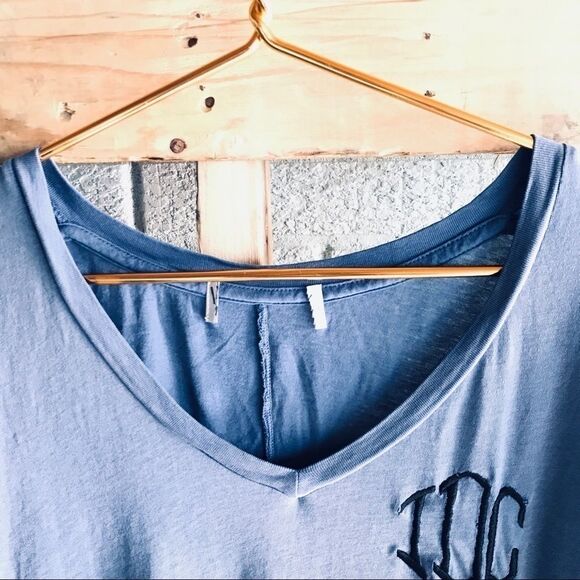Wildfox Faded Distressed Blue Embroidered IDC Tee - Picture 2 of 6